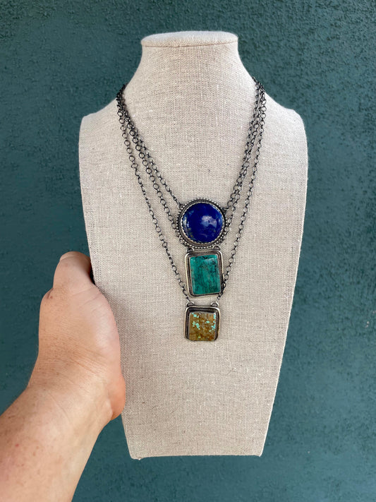 Handcrafted Sterling Silver & Tibetan Turquoise Necklace