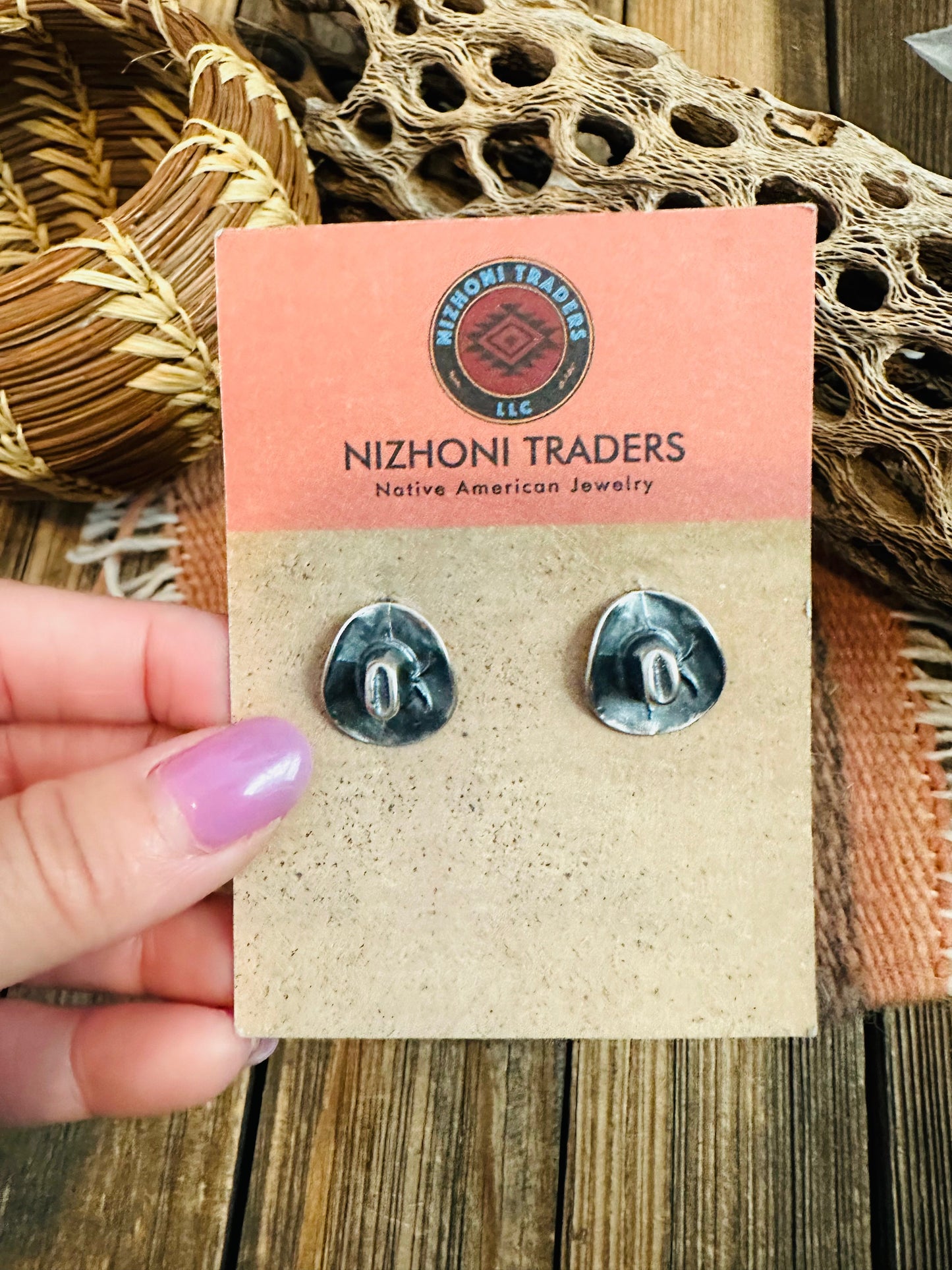 Handcrafted Cowboy Hat Sterling Silver Stud Earrings