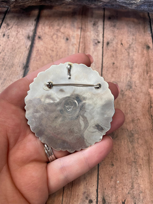Handcrafted Sterling Silver And Multi Stone Spice Pendant Pin by Juliana Williams
