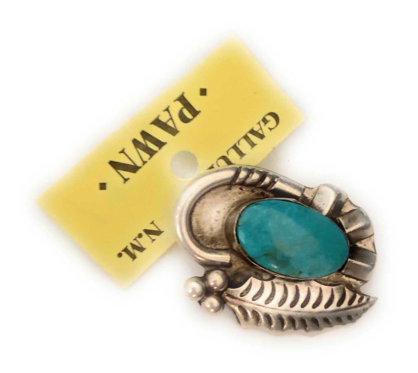 Vintage Handcrafted Turquoise & Sterling Silver Brooch