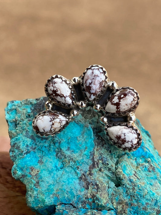 Wild Horse & Sterling Silver Diamond Wrap Ring