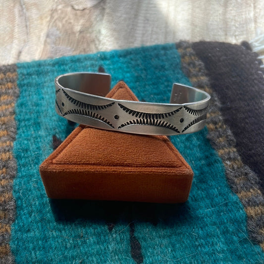 Handcrafted Sterling Silver Bracelet Cuff Handstamped