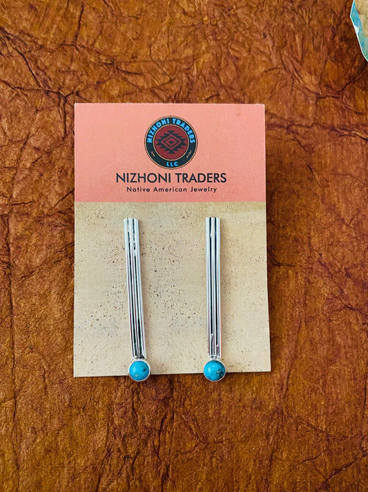 Handcrafted Turquoise & Sterling Silver Dangle Earrings