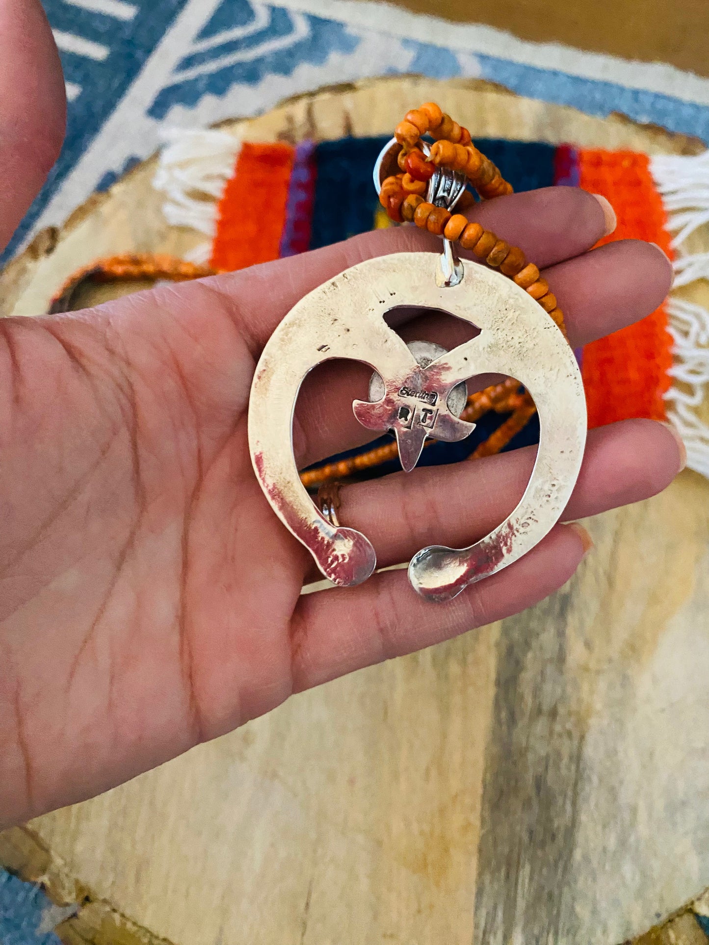 Handcrafted Sterling Silver & Spiny Beaded Naja Necklace