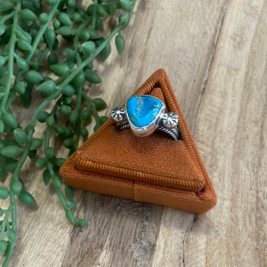 “The Must Have” Handcrafted Sterling Silver Single Stone Turquoise Ring