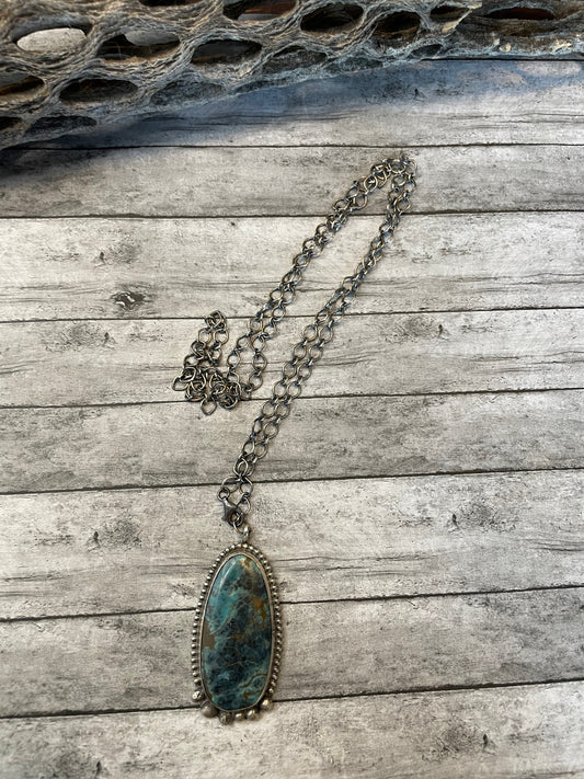 Handcrafted Turquoise And Sterling Silver Necklace