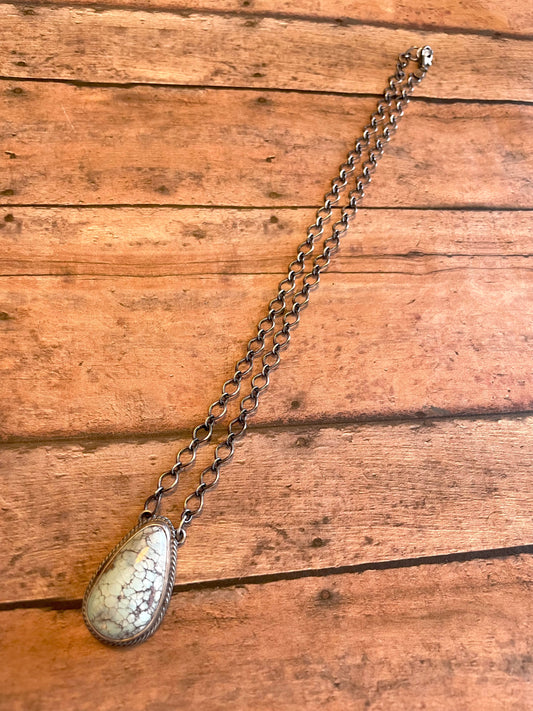 Handcrafted Sterling Silver & Golden Hills Turquoise Necklace