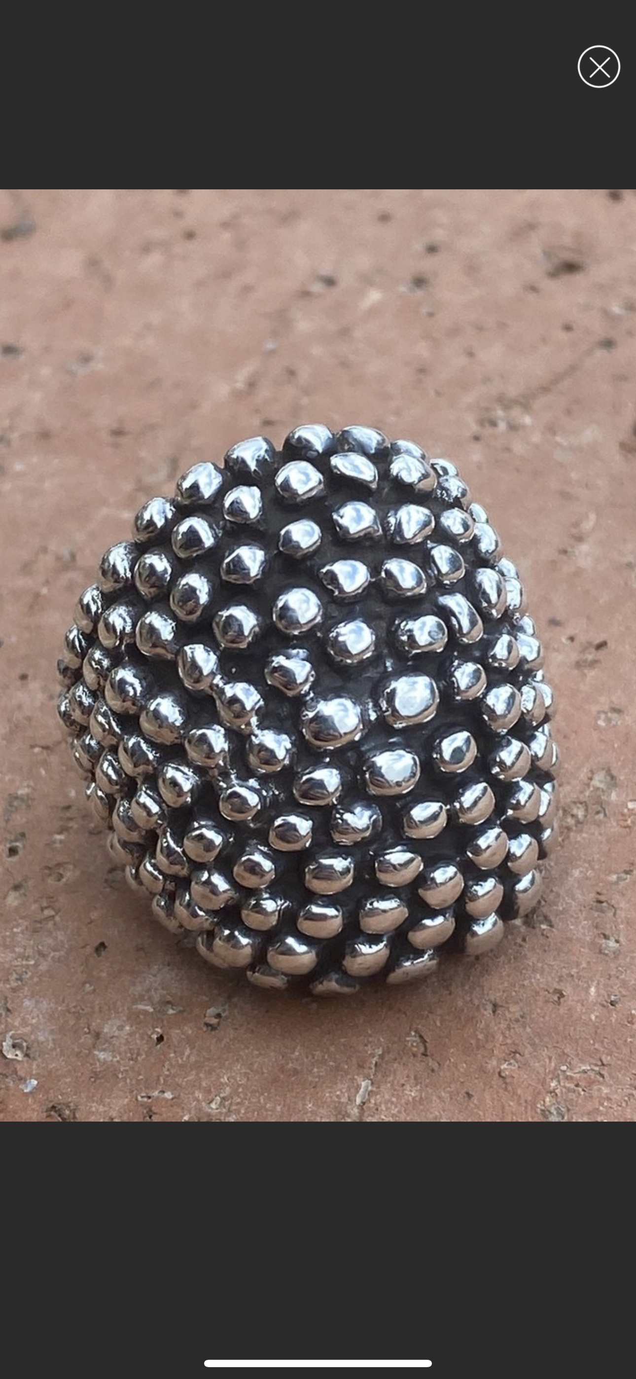 Handcrafted Sterling Silver Ball Dome Ring