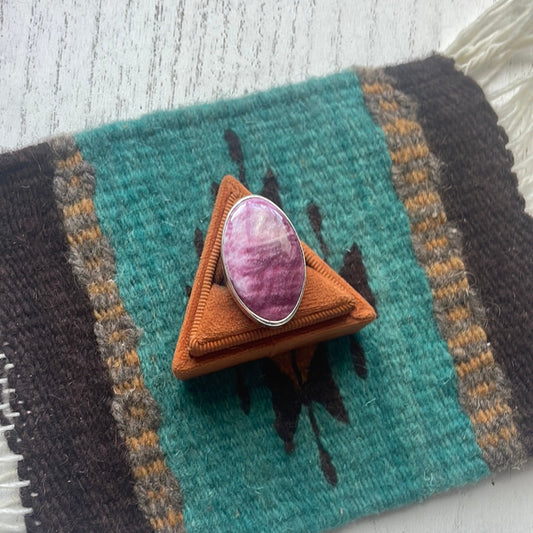 Handcrafted Sterling Silver & Purple Spiny Ring Size 5.5