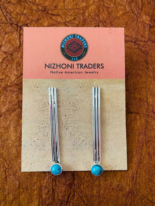 Handcrafted Turquoise & Sterling Silver Dangle Earrings