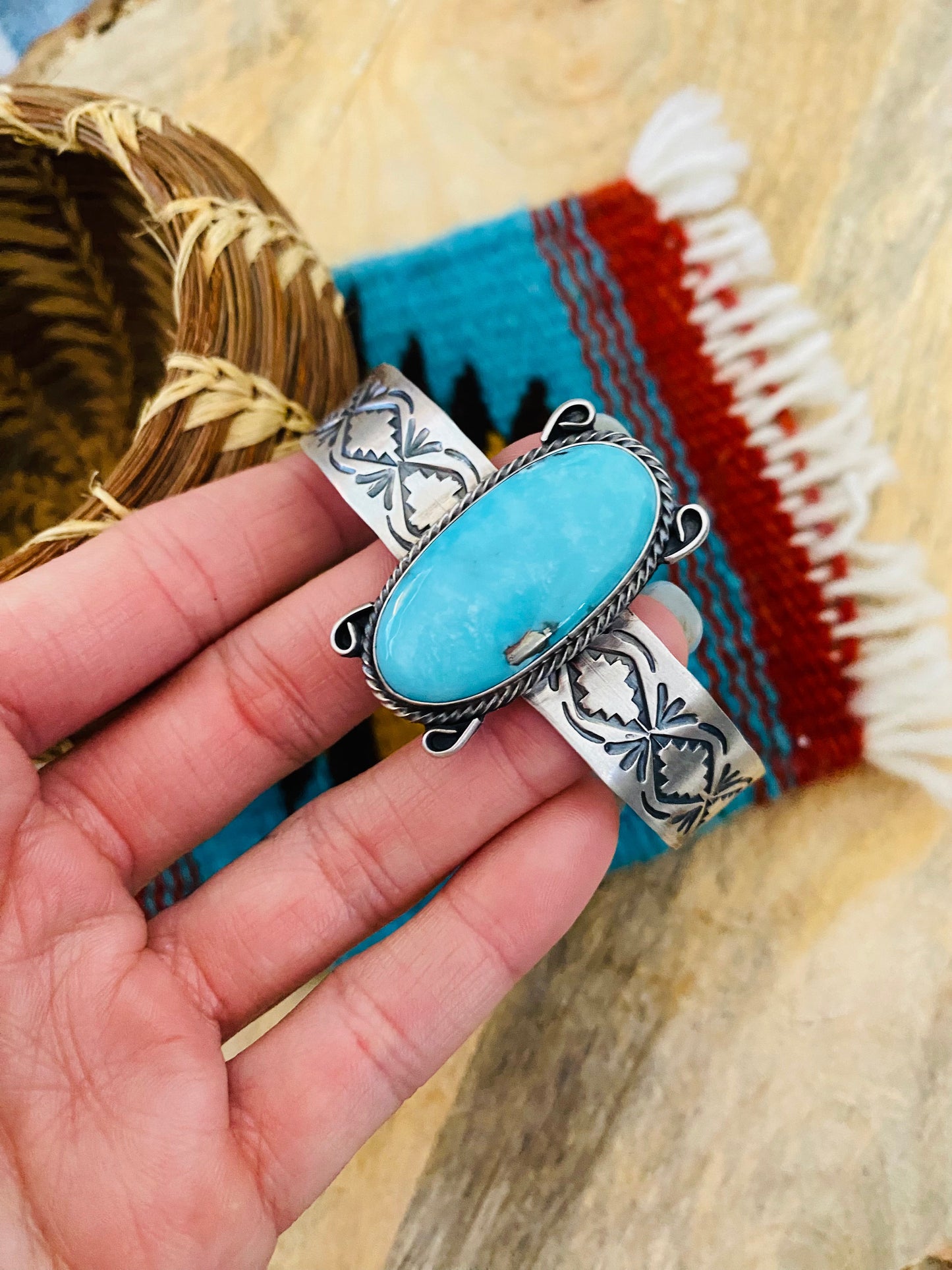 Handcrafted Sterling Silver & Turquoise Cuff Bracelet
