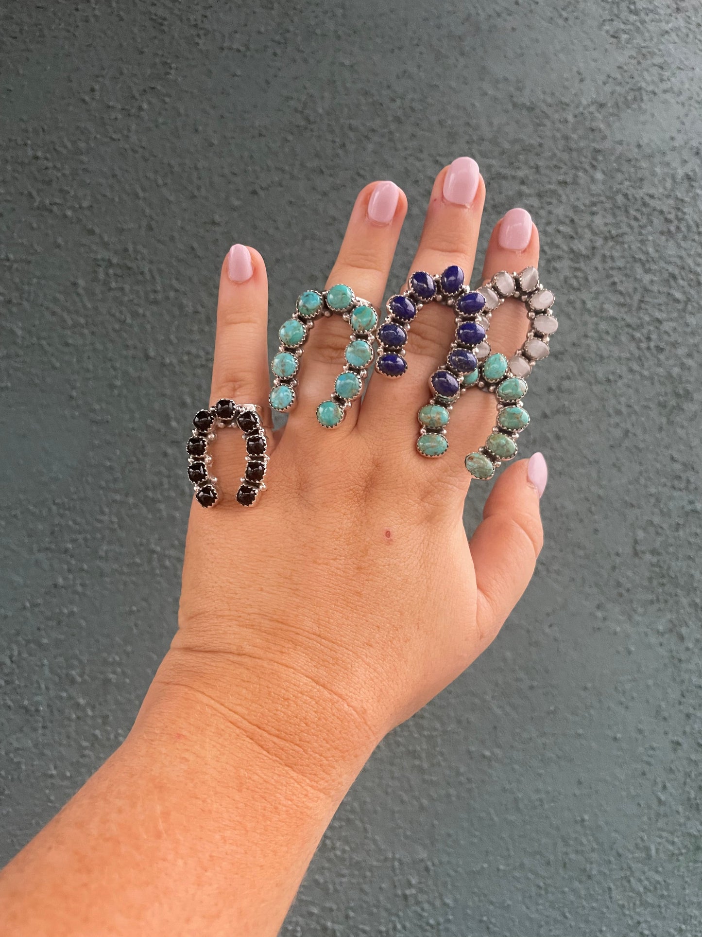 Handmade Sterling Silver Adjustable Horseshoe Rings Signed Nizhoni