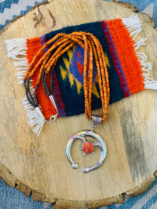 Handcrafted Sterling Silver & Spiny Beaded Naja Necklace
