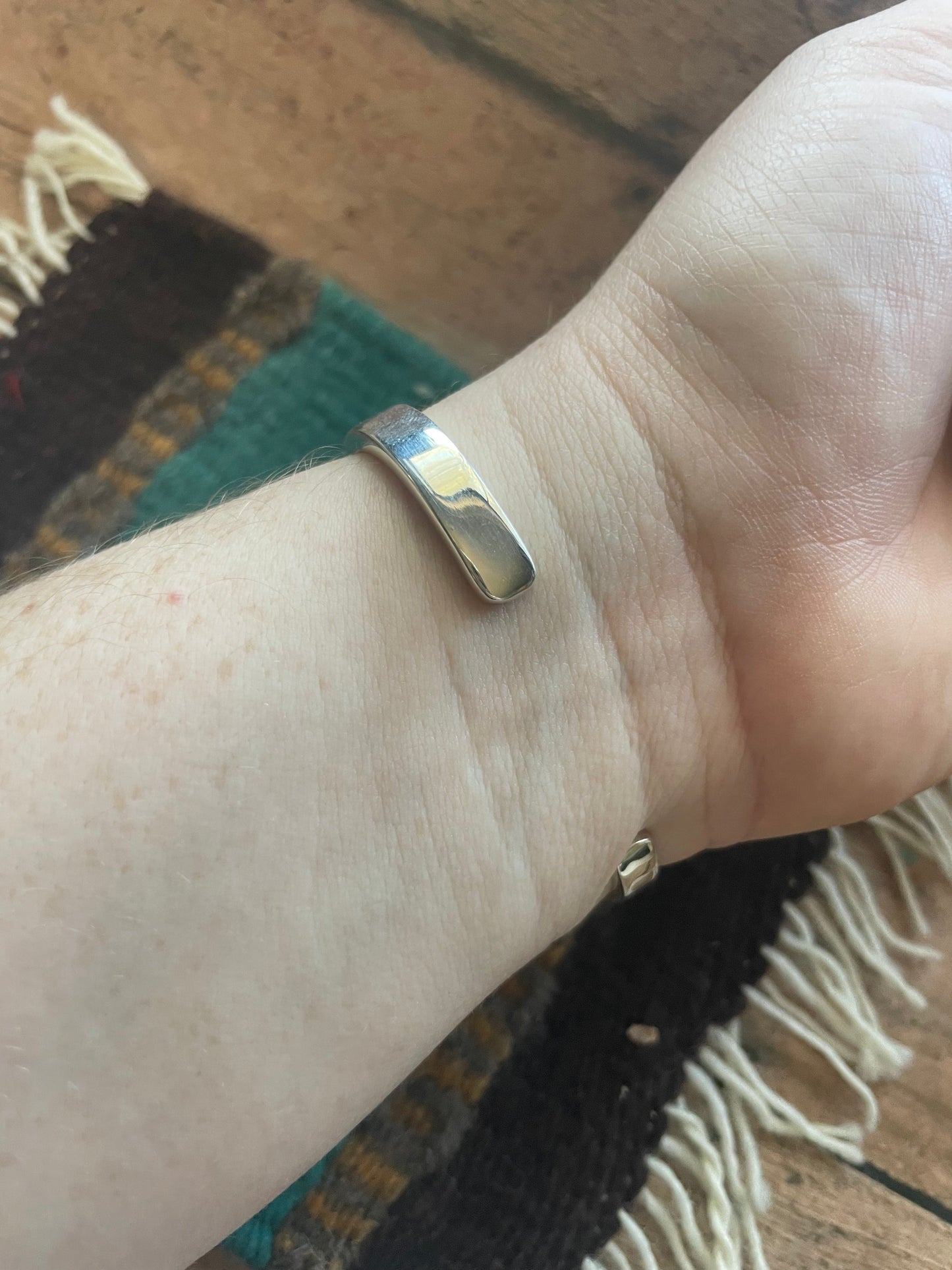 Handcrafted Handmade Sterling & Multi Stone Inlay Cuff Bracelet