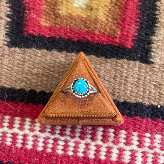 Handcrafted Single Stone Turquoise Sterling Silver Ring