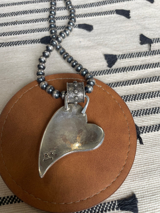 Handcrafted Sterling Silver Heart Pendant Signed