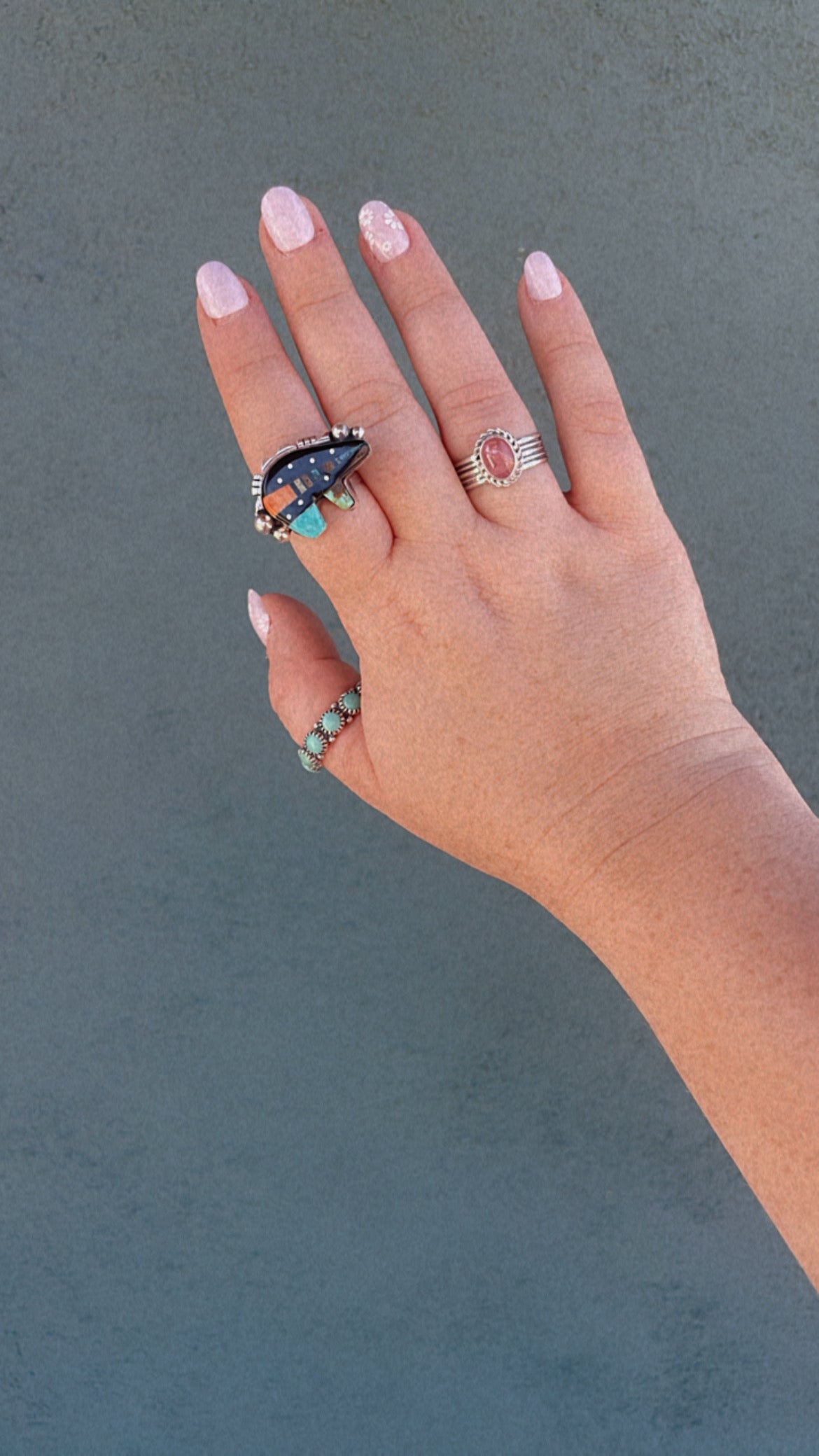 Handcrafted Sterling Silver & Rhodochrosite Single Stone Rings