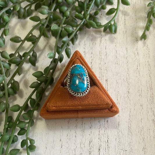 Sterling Silver Single Stone Turquoise Ring