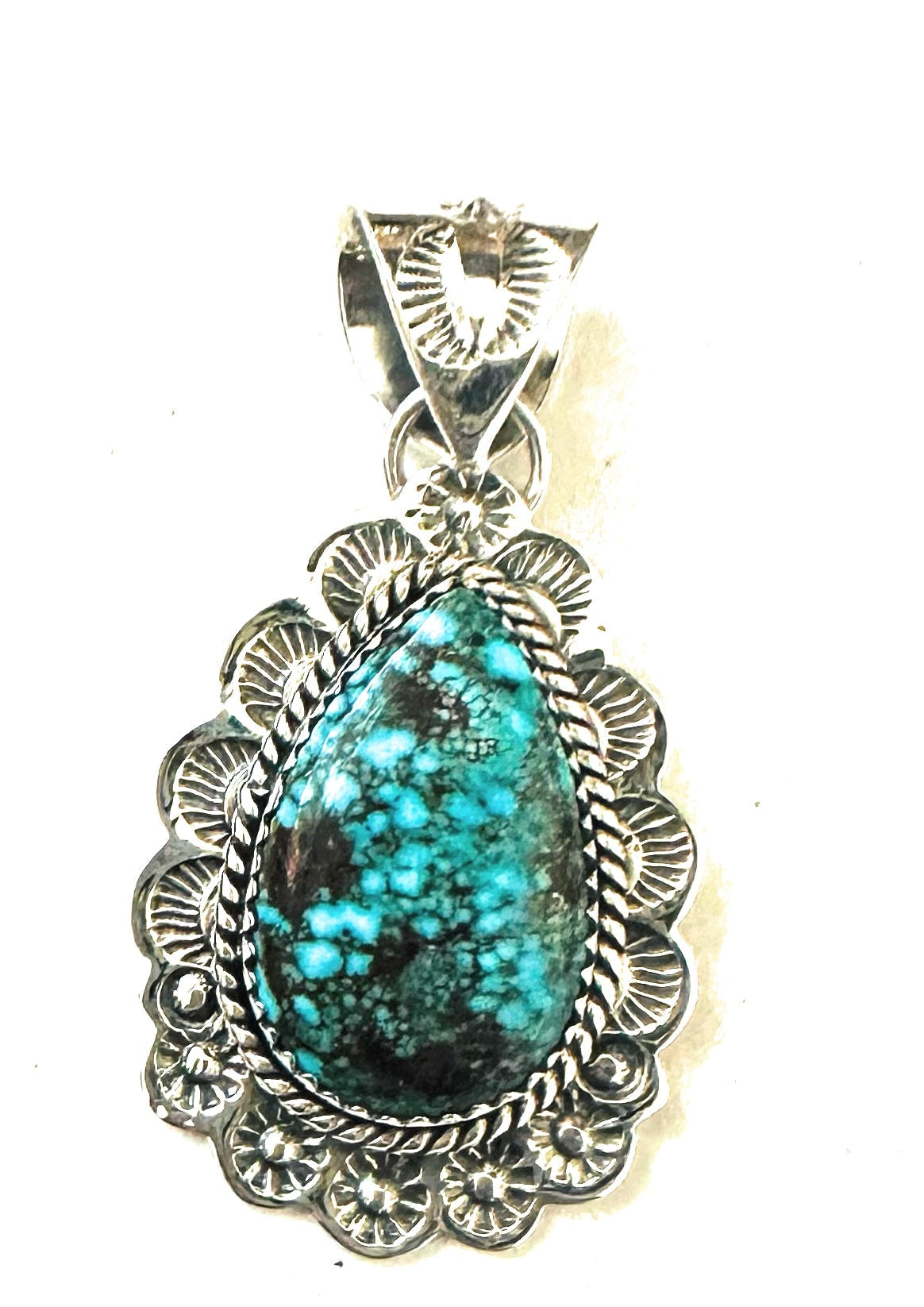 Handmade Sterling Silver & Kingman Turquoise Pendant