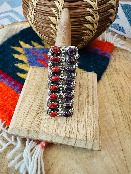 Handcrafted Sterling Silver & Spiny Ring Signed