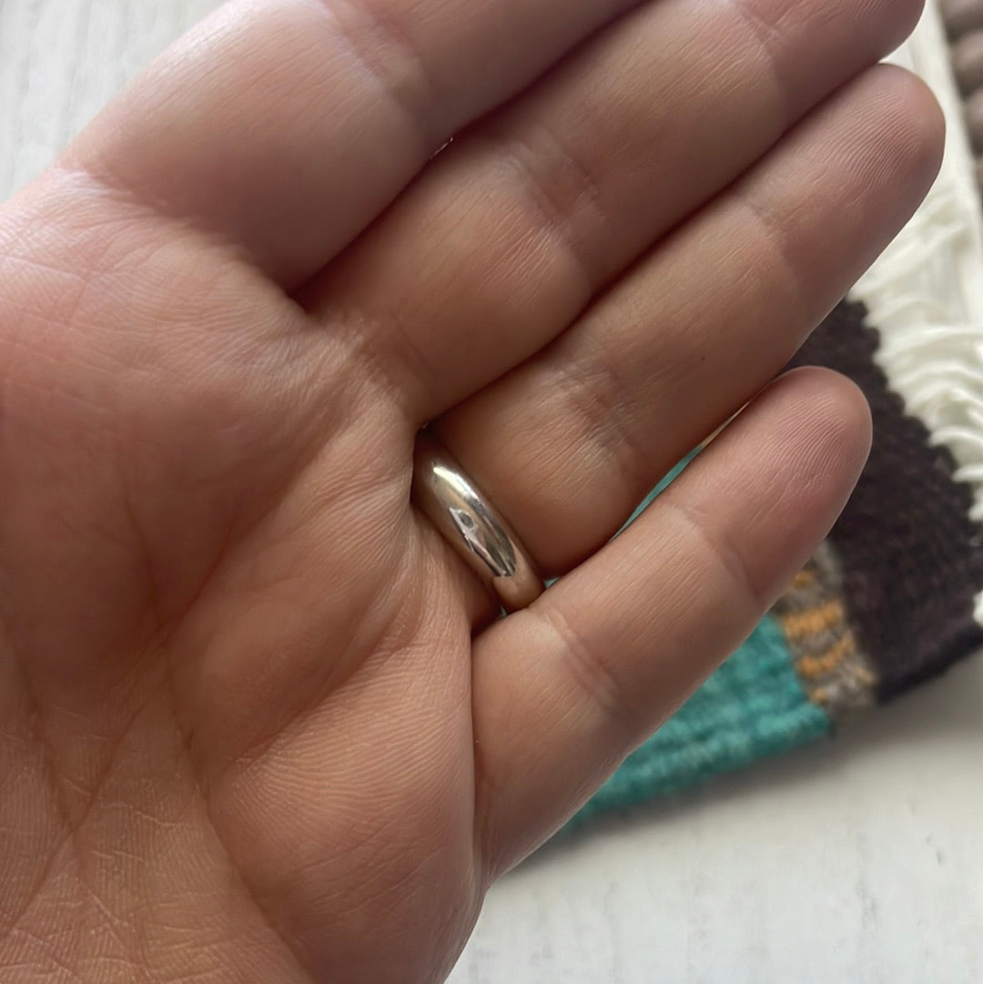 Handcrafted Sterling Silver & Orange Spiny Ring Size 7.5