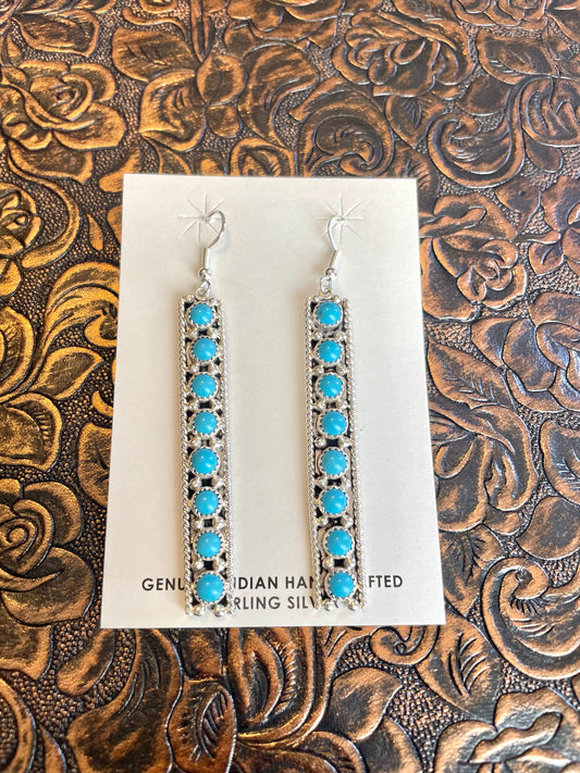 Handcrafted Sterling Silver & Turquoise Dangle Earrings