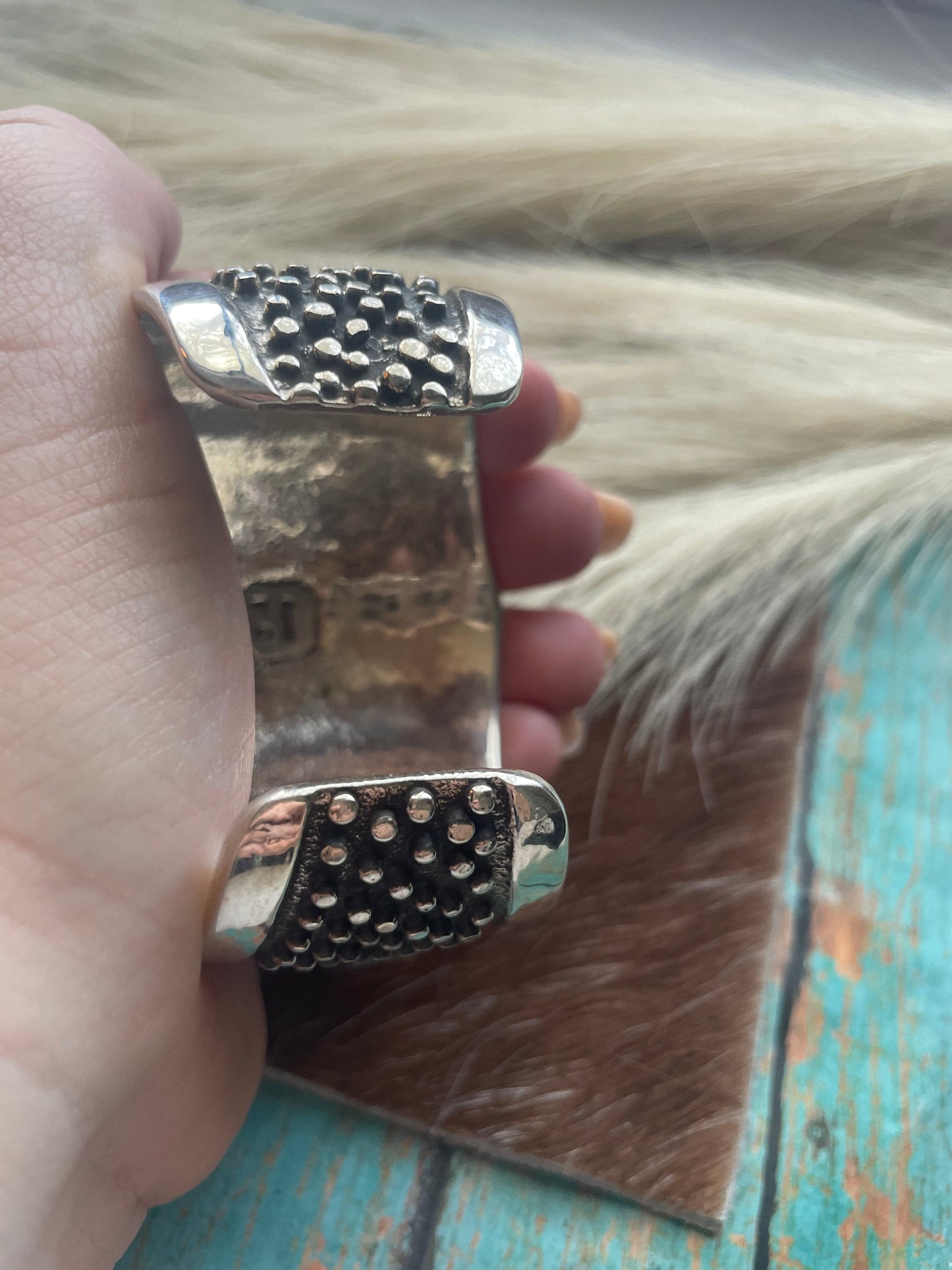 Navajo Sterling Silver Cuff Bracelet Signed