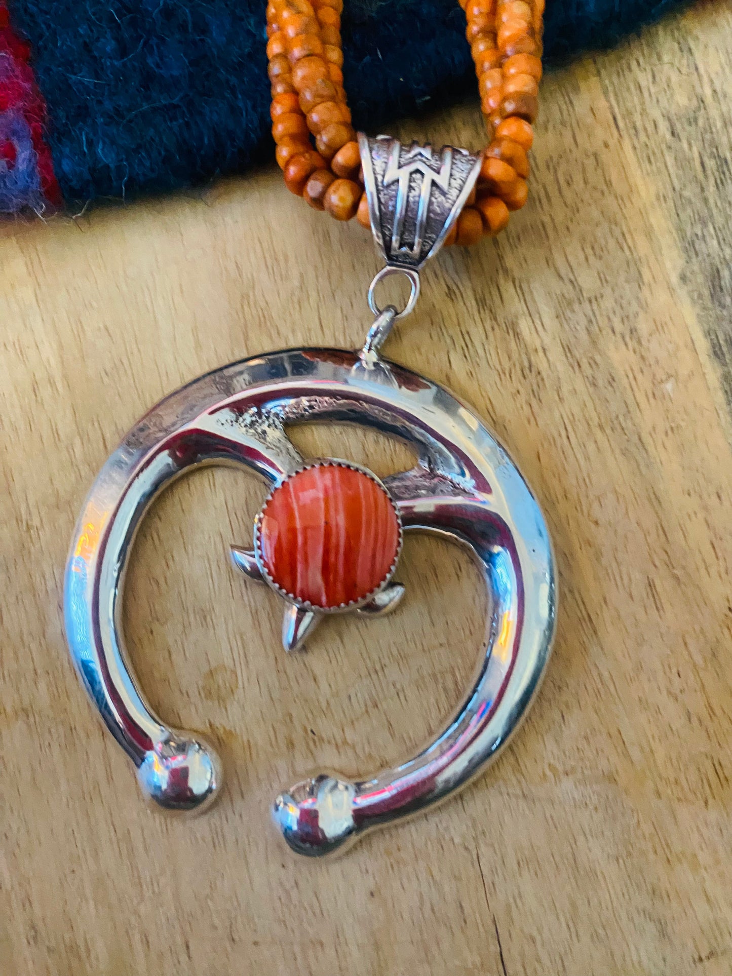 Handcrafted Sterling Silver & Spiny Beaded Naja Necklace