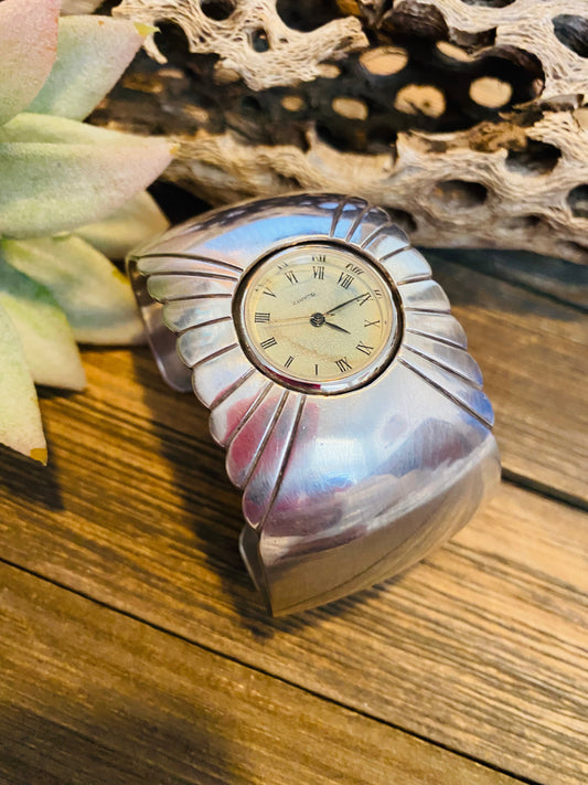 Old Pawn Vintage Handcrafted Hand Stamped Sterling Silver Watch Cuff