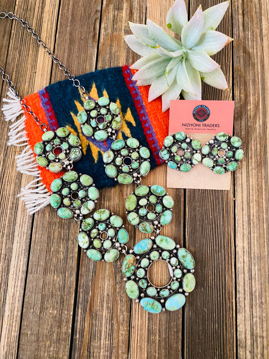 Handcrafted Sterling Silver & Sonoran Mountain Turquoise Necklace Set