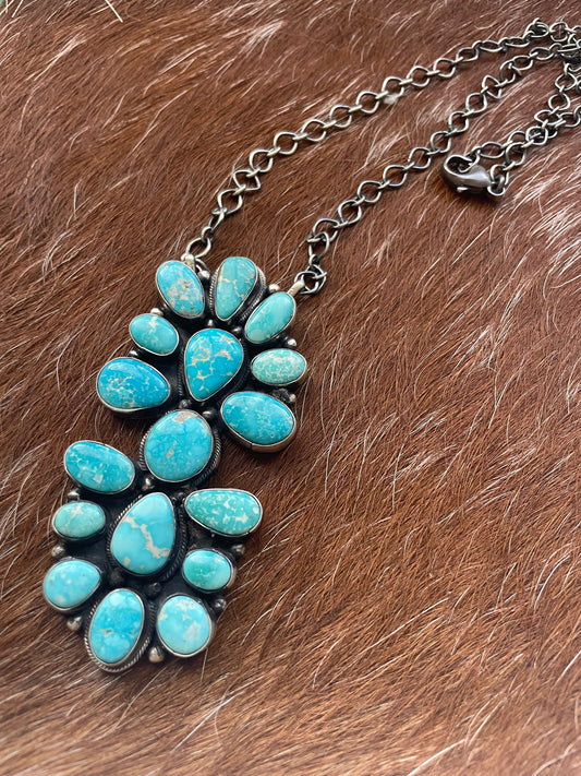 Handcrafted Sterling Silver Turquoise Necklace By Sheila Becenti