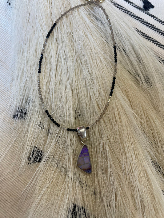 Handcrafted Sterling Silver & Blue Opal Inlay Pendant