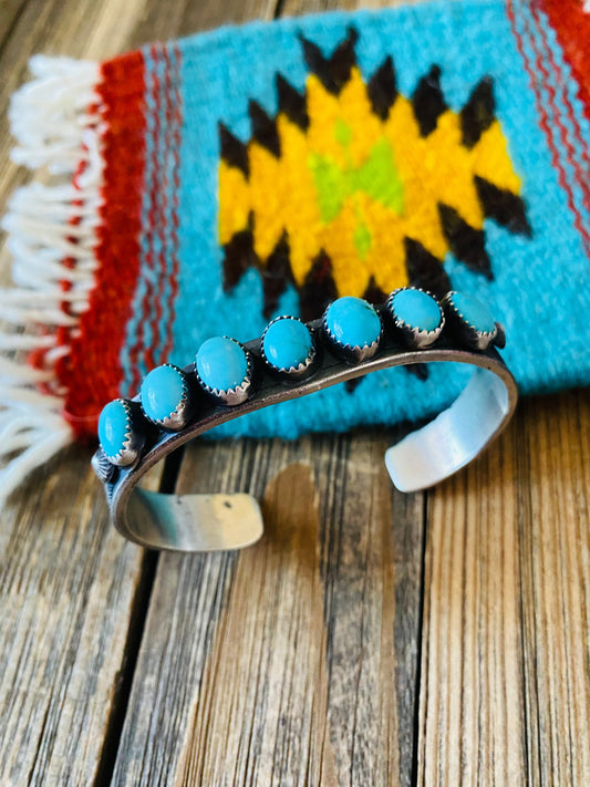 Handcrafted Turquoise & Sterling Silver Cuff Bracelet /