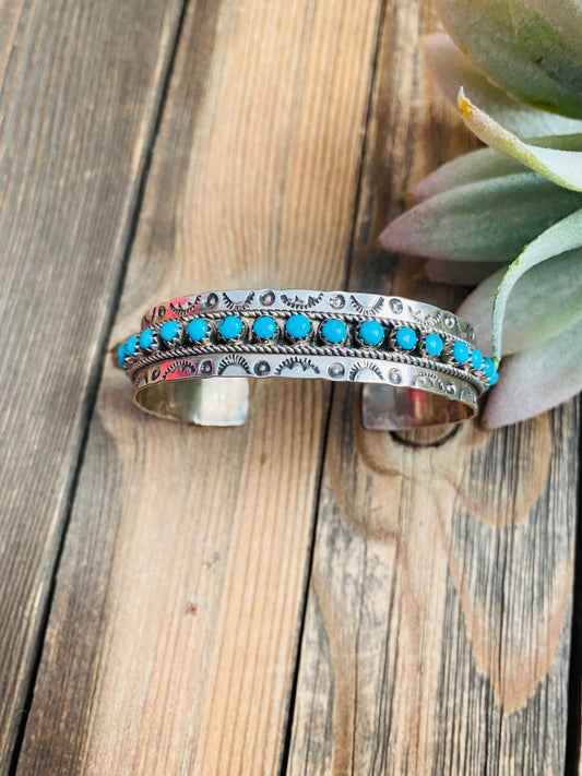 Handcrafted Turquoise & Sterling Silver Cuff Bracelet