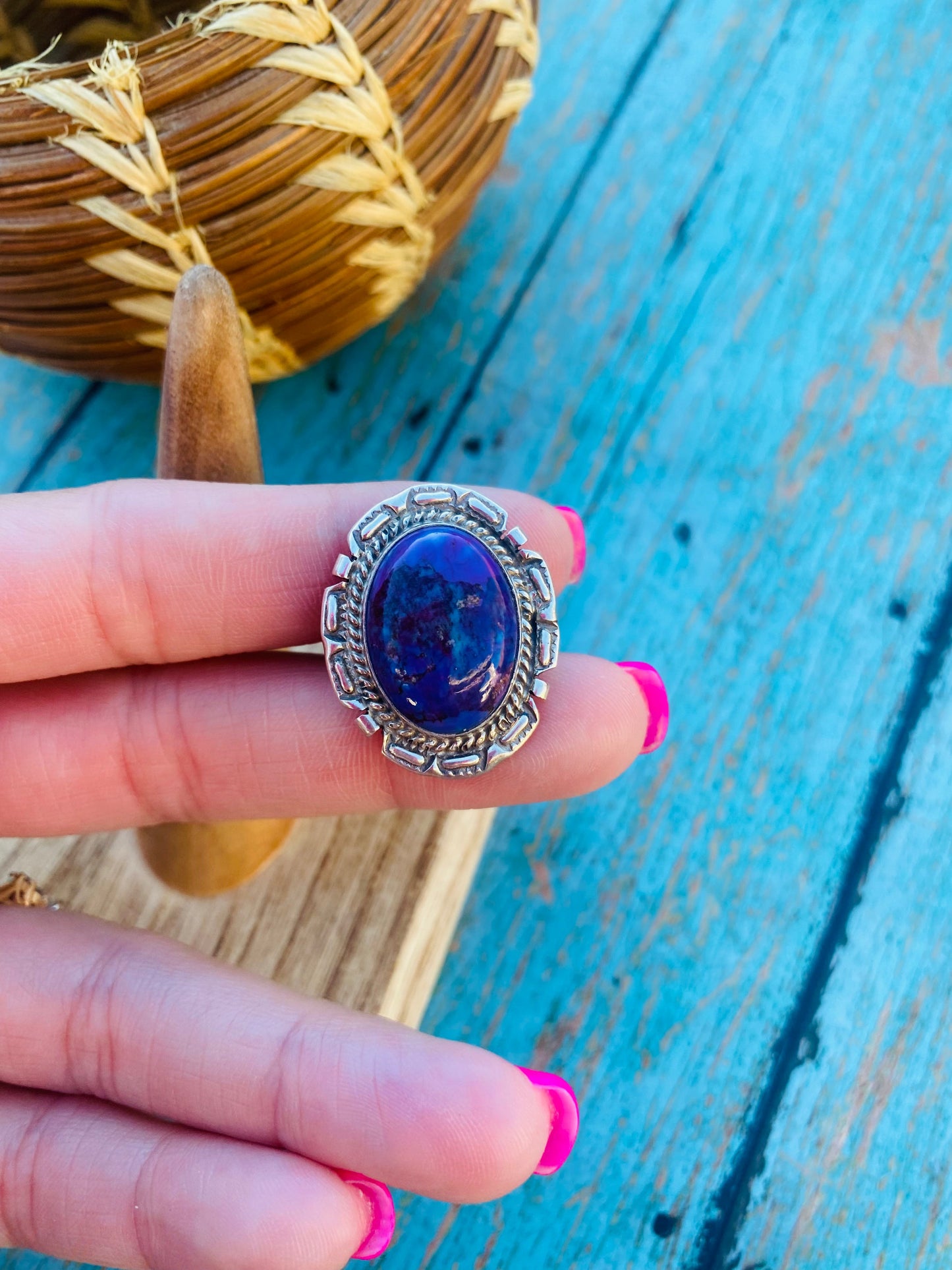 Handcrafted Purple Mojave & Sterling Silver Ring