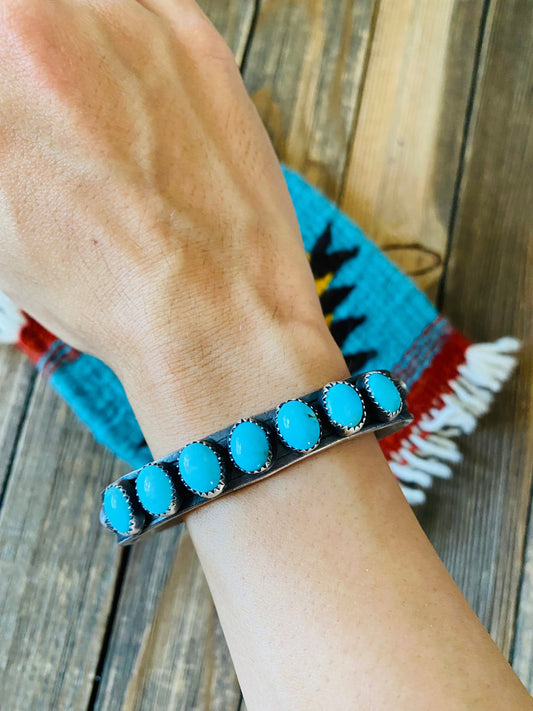 Handcrafted Turquoise & Sterling Silver Cuff Bracelet /