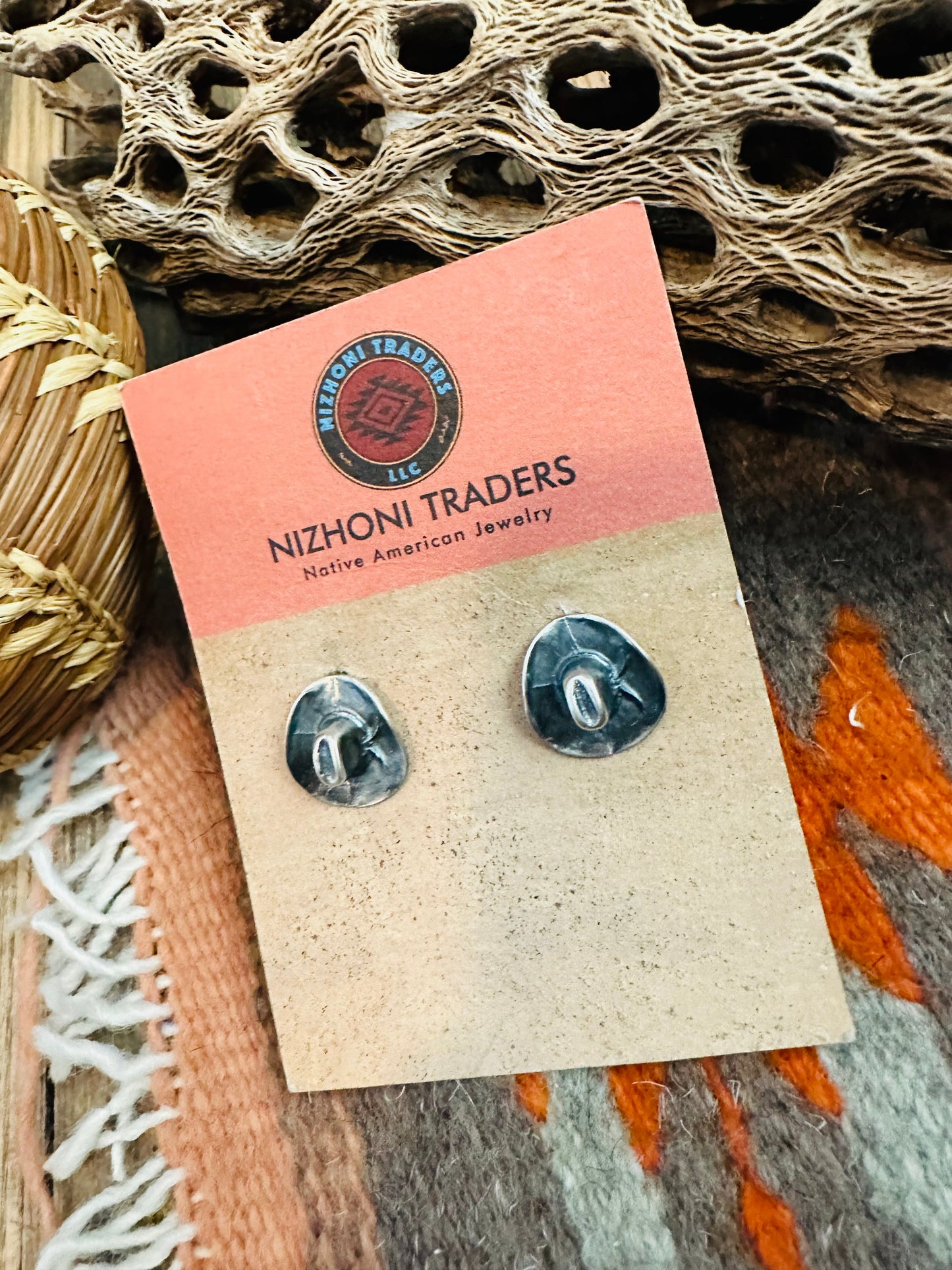 Handcrafted Cowboy Hat Sterling Silver Stud Earrings
