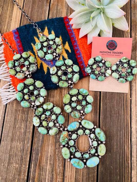 Handcrafted Sterling Silver & Sonoran Mountain Turquoise Necklace Set