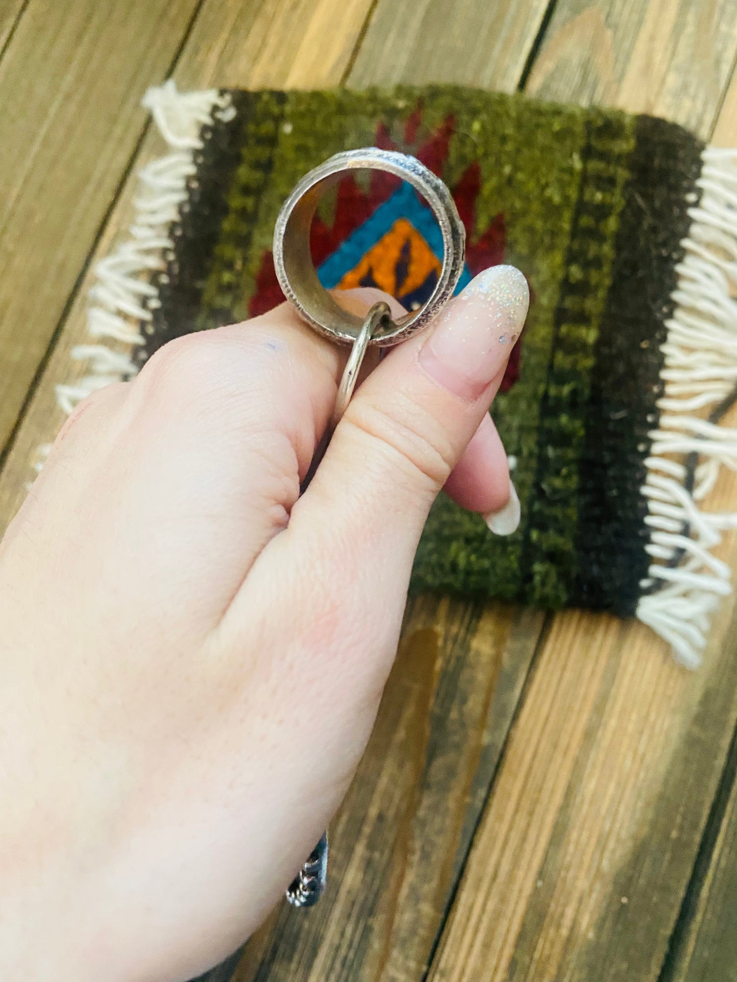 Handcrafted Sterling Silver Ball Cast Naja by Delbert Arviso
