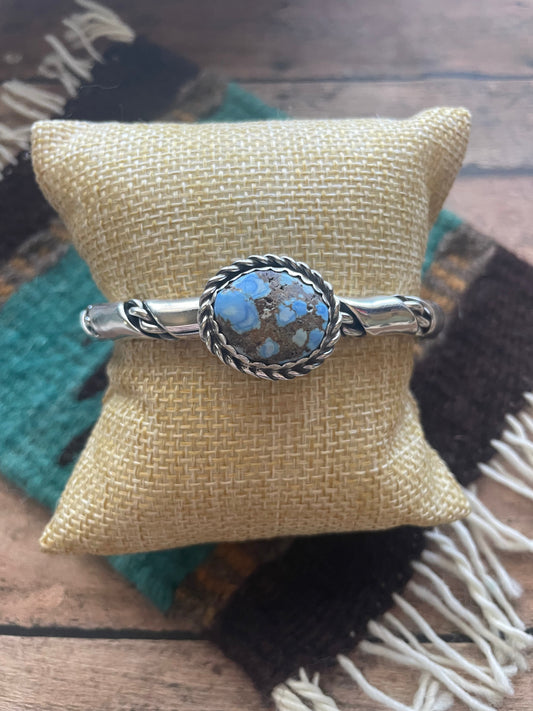 Handcrafted Golden Hills & Sterling Silver Cuff Bracelet Signed