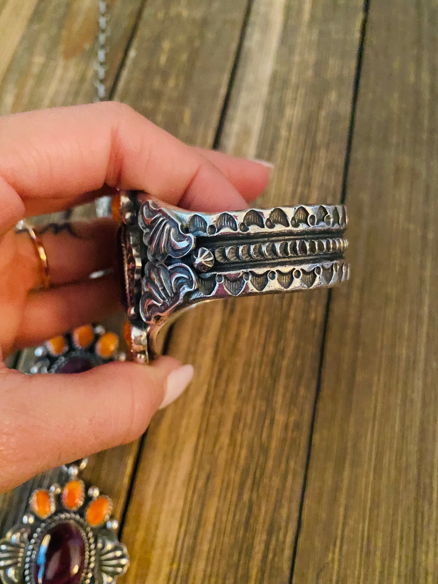 Handcrafted Multicolor Spiny And Sterling Silver 4 Piece Set by Kevin Billah