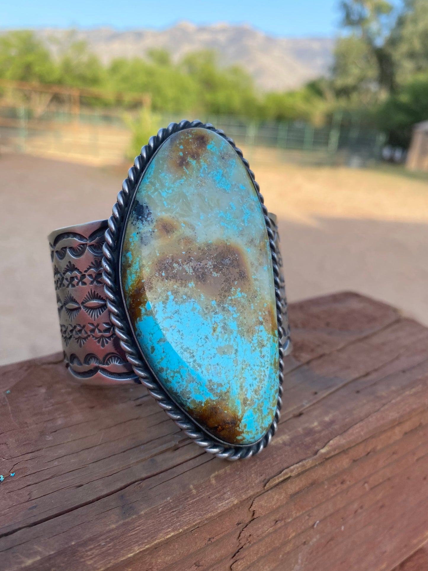 Jennifer Garcia Sterling Silver & Royston Turquoise Cuff Bracelet