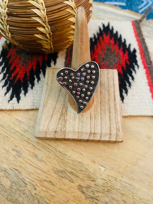 Handcrafted Sterling Silver Heart Ring