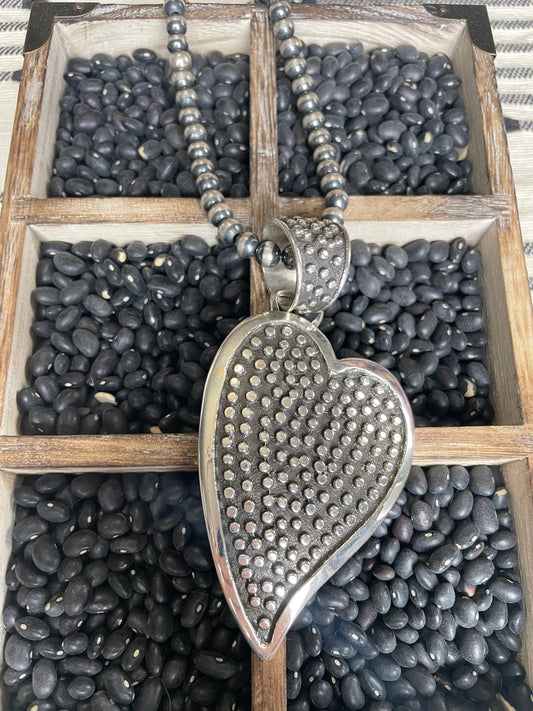 Handcrafted Sterling Silver Heart Pendant Signed