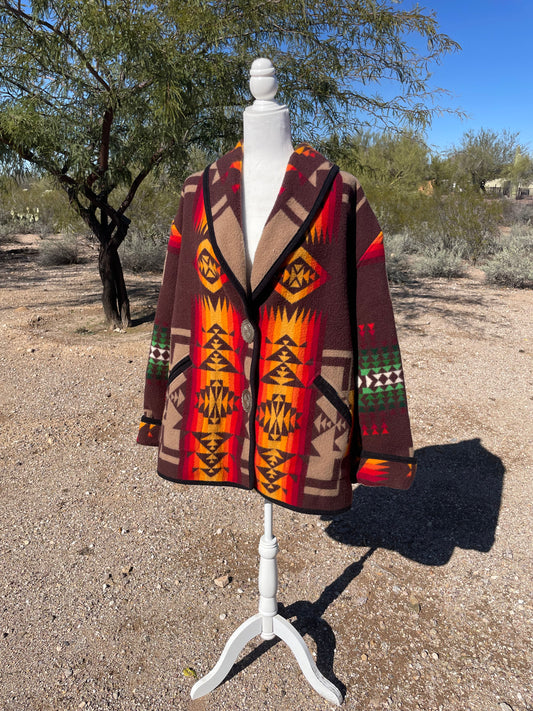 Vintage Old Pawn Handcrafted Multi Color Coat ONE SIZE