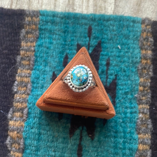 “The Andi” Handcrafted Morenci Turquoise Sterling Silver Ring Size 9.5