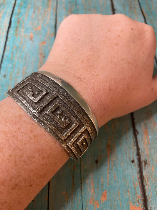 Handcrafted Sterling Silver Bracelet Stamped And Signed