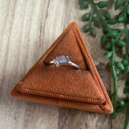 The Mini Handcrafted Agate & Sterling Silver Single Stone Ring