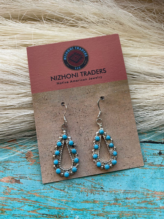 Handcrafted Sterling Silver & Turquoise Dangle Earrings