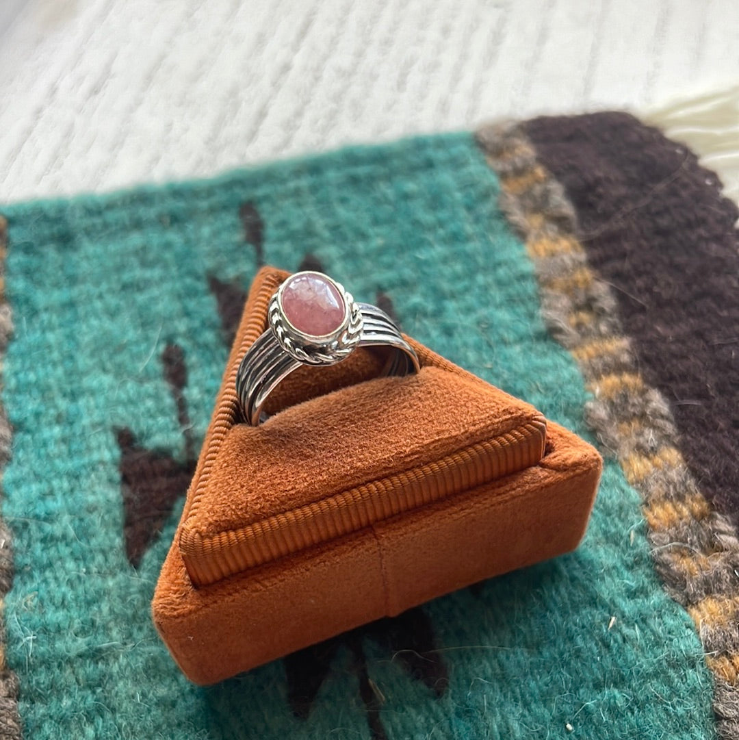 Handcrafted Sterling Silver & Rhodochrosite Single Stone Rings